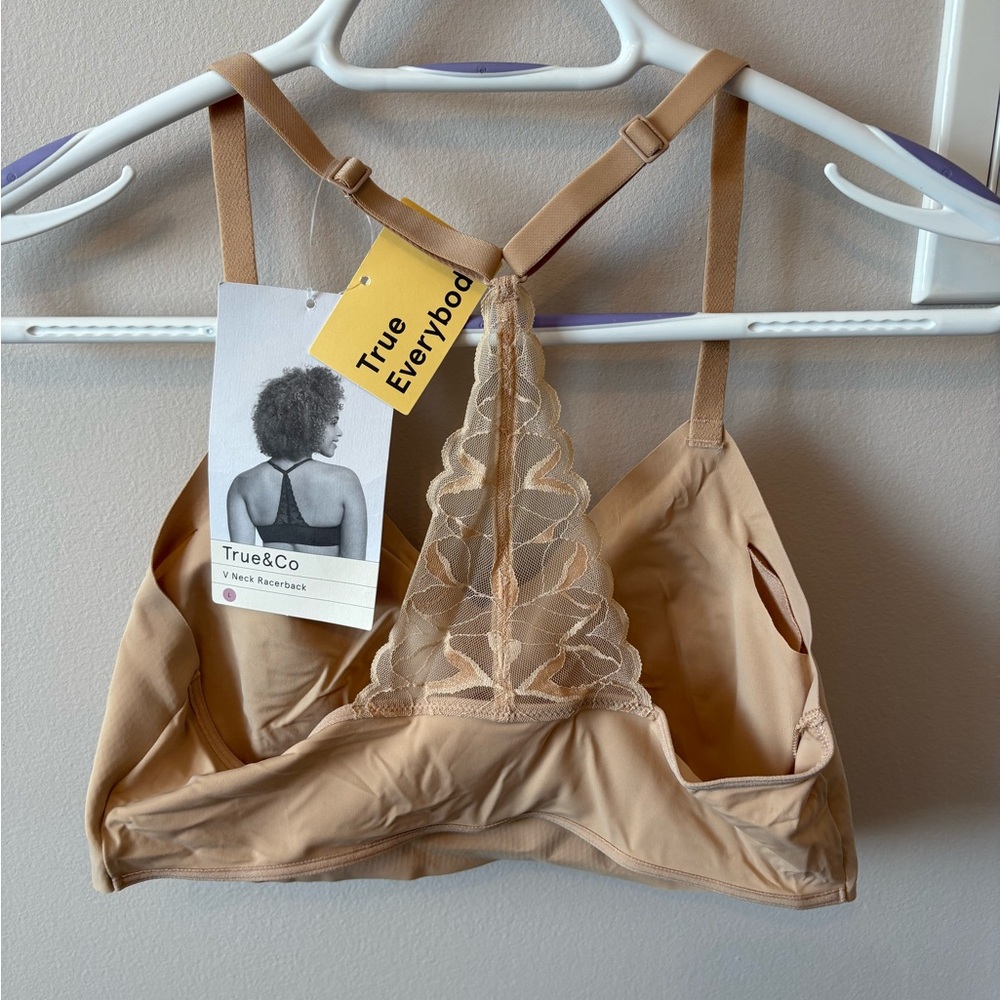 True Body Triangle Lace Racerback Bra - Desert - Large - Picture 5 of 9